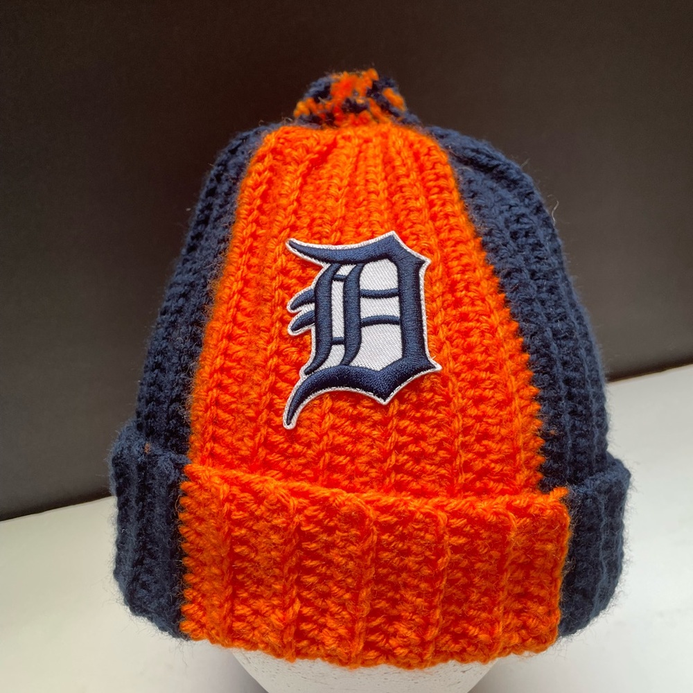 Detroit Tigers Orange and Blue Knit Beanie Hat